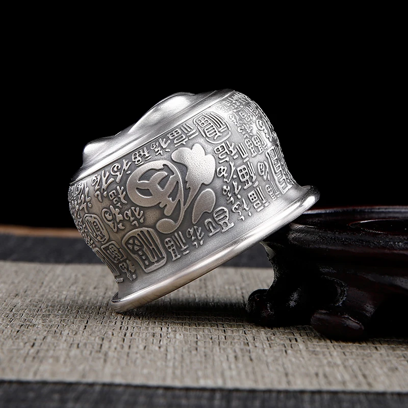 Silver tea cup sterling silver 999 handmade double anti-scalding Chinese Kung Fu tea set master cup silver tea cup