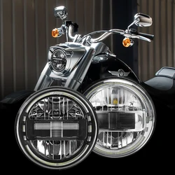 Projecteur universel de lumière de sauna à LED pour moto, Harley Touring Softail Heritage Street, lampe de sauna foetal de Road King, 5.75 pouces, 7 pouces, 90W