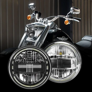 Universal 5.75/7 Polegada 90w motocicleta led farol projetor para harley touring softail Heritage Street Glide Road King farol