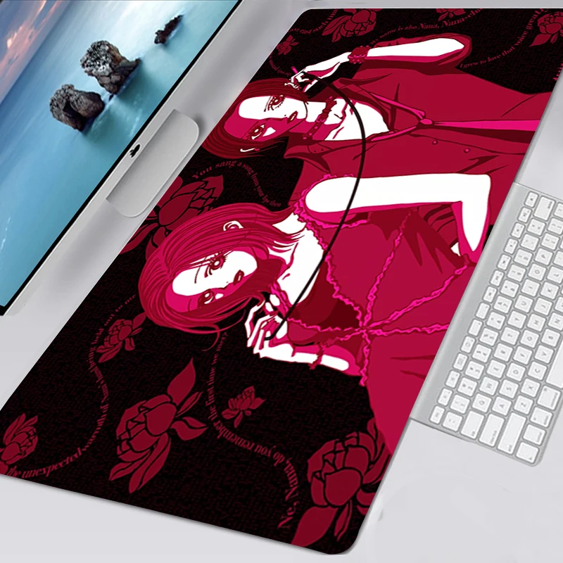 Nana Osaki Anime XXL 40x90 alfombrilla de ratón de gran tamaño para PC computadora de escritorio Mat con teclado de juego Pad antideslizante alfombrilla de ratón para jugador Mousepad