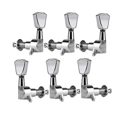 FLEOR 6PCS Chrome Electric Guitar Tuning Pegs Machine Heads Tuners Keys 3L3R for LP Guitar Parts Replacement