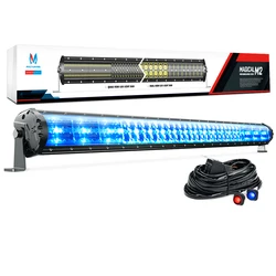 MICTUNING M2 Dual Row 42'' High Power Car LED Work Light Bar 240W Truck Spot & Flood Driving Lamp with Ice Blue Atmosphere Light