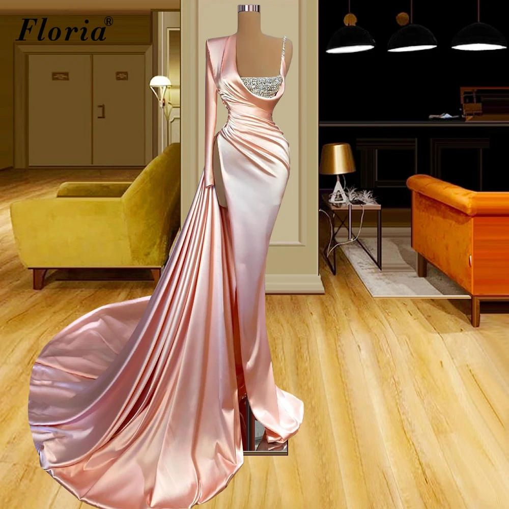 Dubai Mermaid Celebrity Dresses Long One Shoulder Arabic Evening Dresses Sexy Women Prom Party Dresses вечернее платье 2021