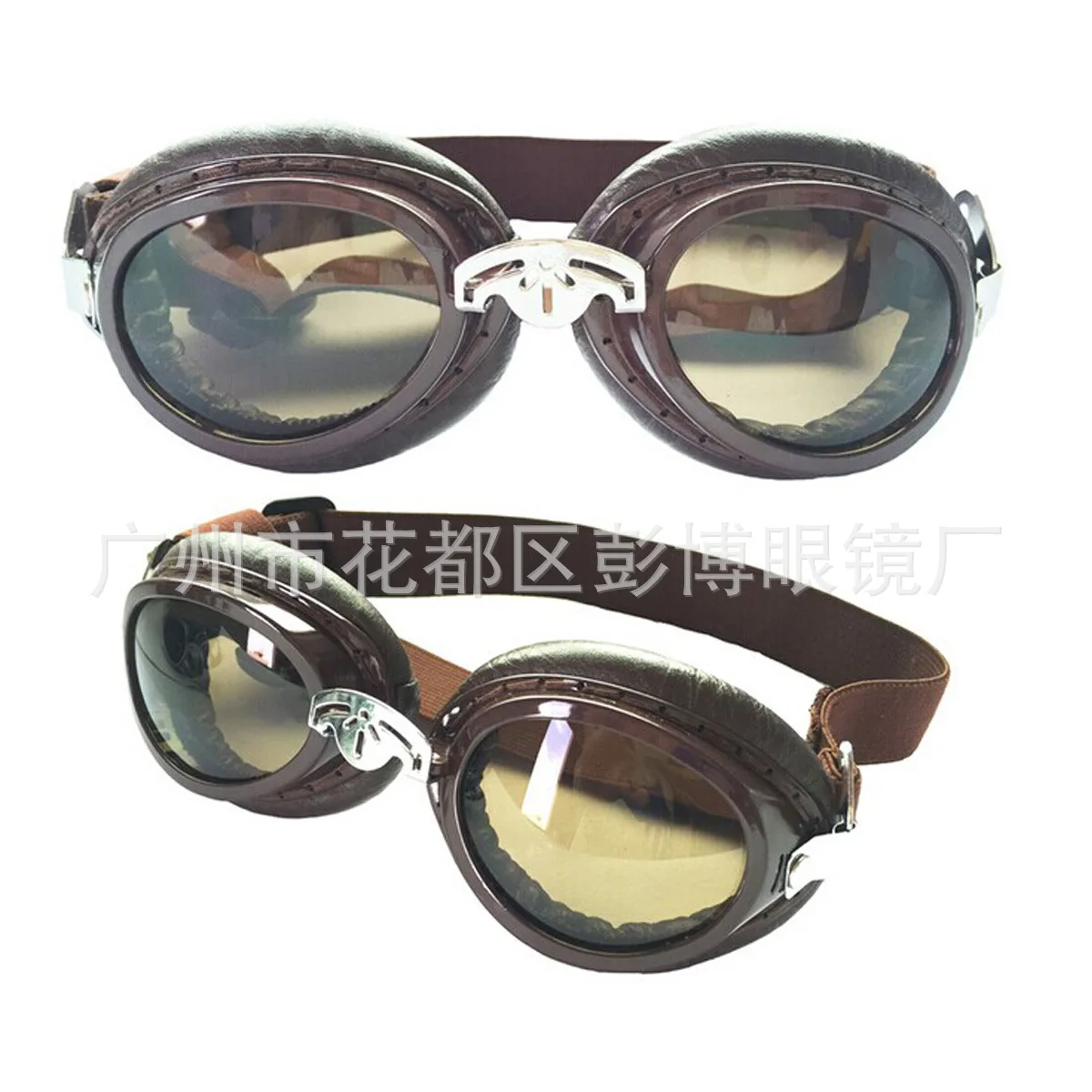 Foldable Curved New Style Pet Glasses Leather Comfortable UV Protection Dog Goggles