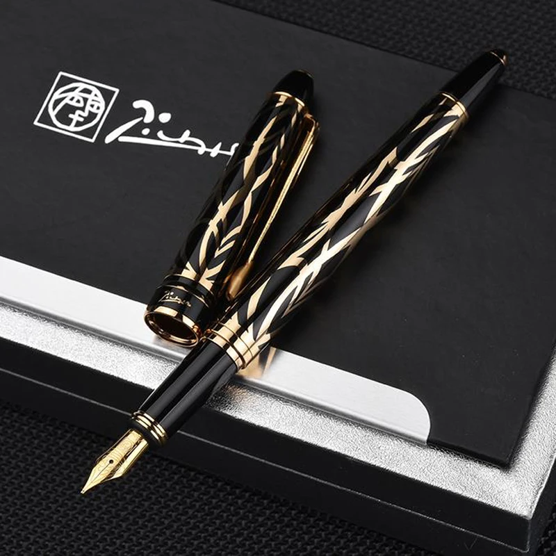 

Picasso 901 Black & Golden Fountain Pen Amorous Feeling of Paris 18KGP Fine Nib Classic Office & Home For Writing Gift Pen