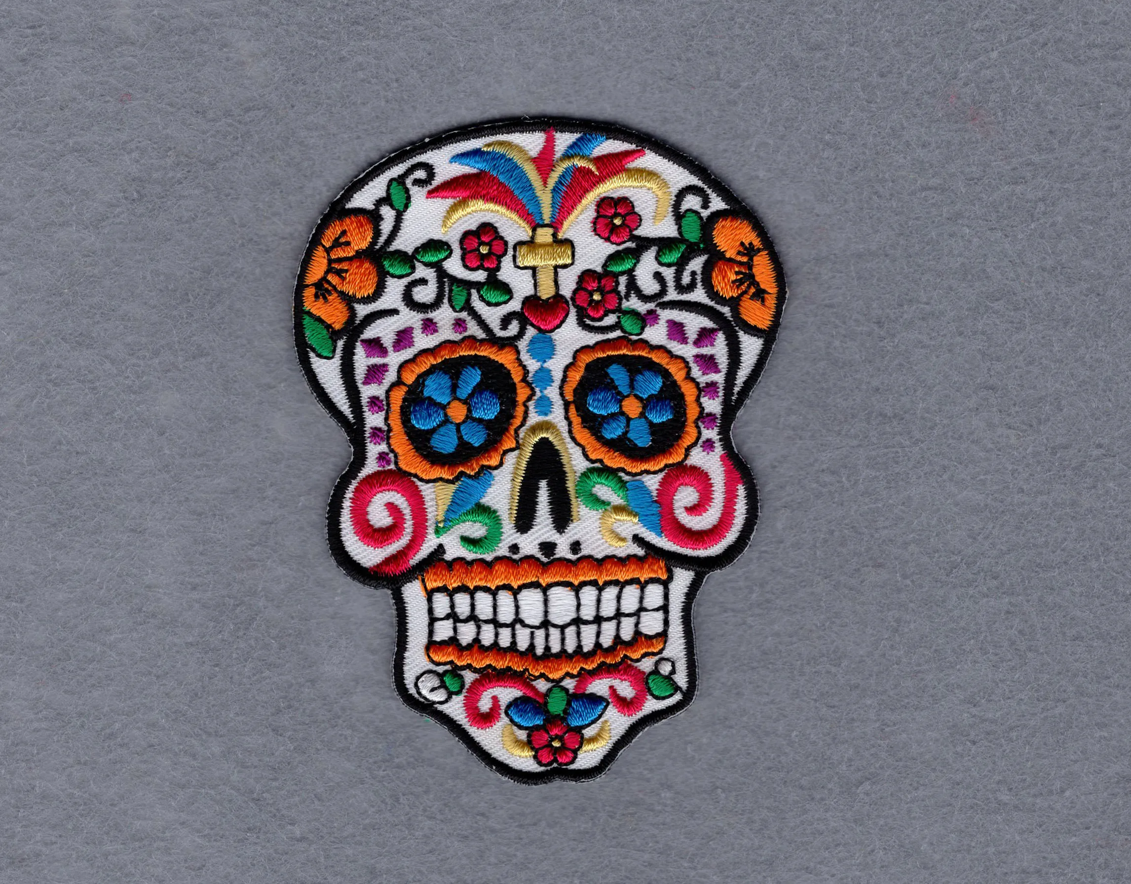 

custom skull embroidered patch