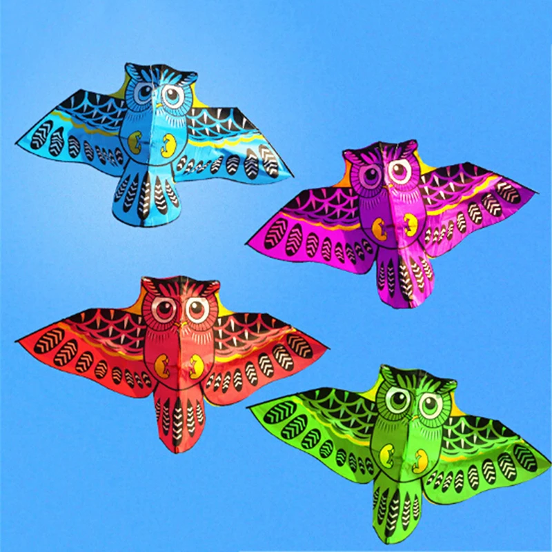 110cm Flying Kite Colorful Cartoon Owl With Kite Line Kids Outdoor Toy