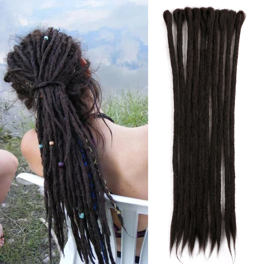 Saisity Extensions Reggae Hair Handmade Dreadlocks Hair  Hip-Hop Style Faux Locs Crochet Hair Crochet Braids 10Strands/Lot