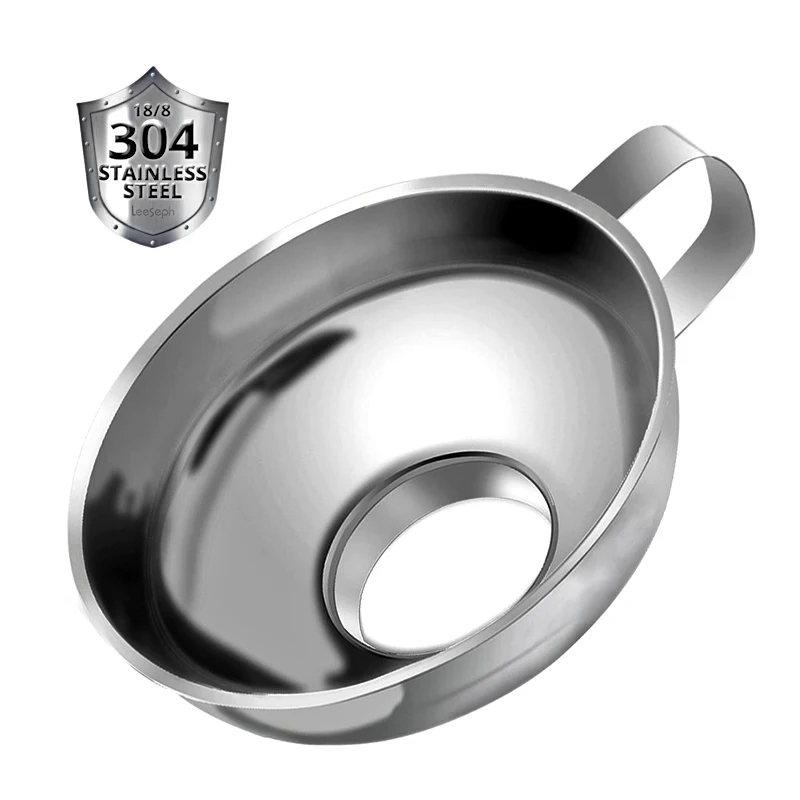 Stainless Steel Canning Funnel, Wide Mouth Jar Funnel With Handle for Wide and Regular Mouth Jars, Food Grade Metal Jam Funnel