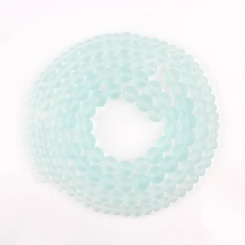 Natural Matte Blue Watermelon Crystal Glass Beads Round Loose Spacer Beads For Jewelry Making Diy Bracelet 15\