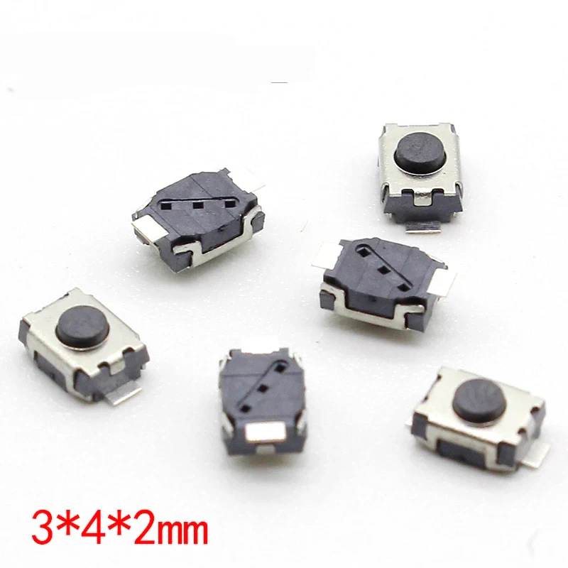 20PCS SMD 2Pin 3X4MM Tactile Tact Push Button Micro Switch Momentary Small Mini Switches Electric DC DIY Model Toy Cars