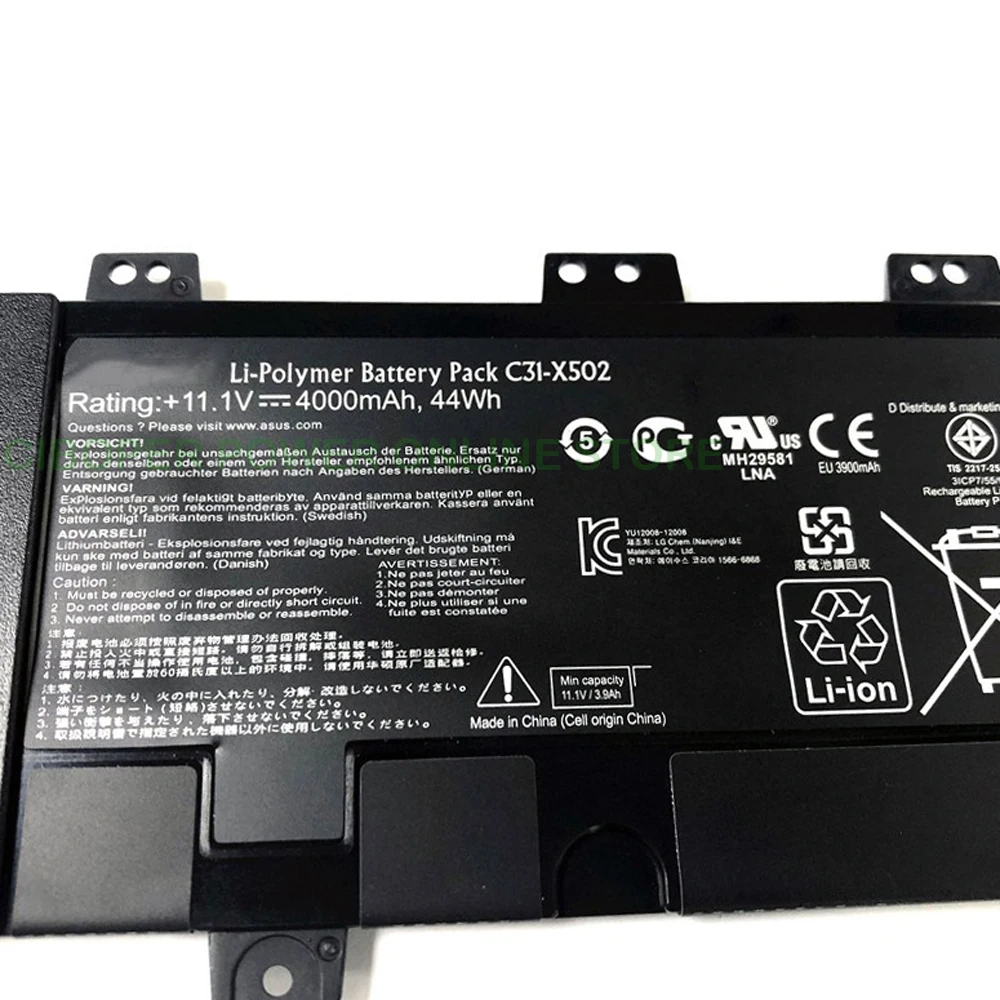 Imagem -02 - Bateria do Portátil para Ultrabook C31-x502 X502c X502ca S500c S500ca Pu500c 11.1v 44wh 4000mah C31-x502