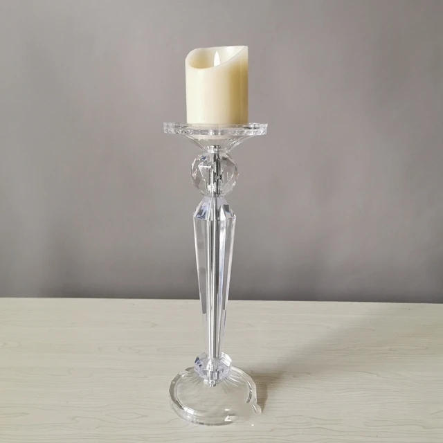 

Luxury clear acrylic candle stick holder decorative clear tall candelabra for wedding table centerpieces crystal flower stand