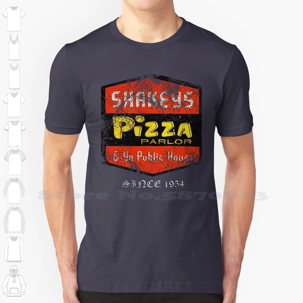 Shakeys ( Vintage ) 100% Cotton T-Shirt Pizza Shakeys Parlor California Southern Socal 90S 80S 70S 60S Retro Distressed Old