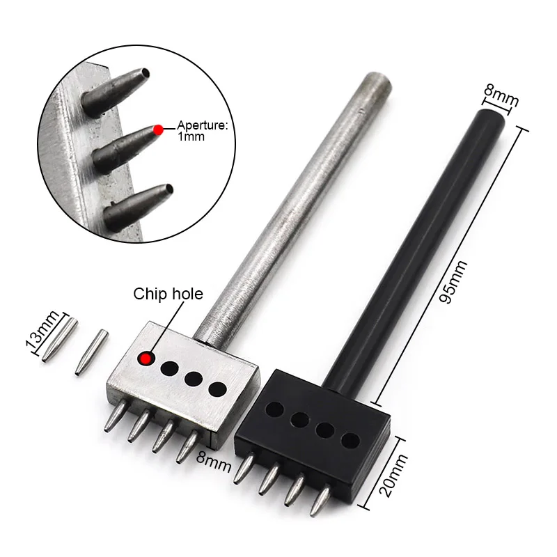 4/5/6/8mm odstępy skórzane dziurkacze kaletnicze dziurkowanie paznokci DIY ręcznie perforowane okrągłe szwy Cut skórzane narzędzia do dziurkownia