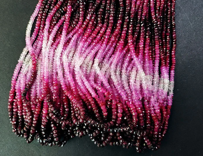 

loose beads red Ruby roundelle faceted 3/4mm for DIY jewelry making 40cm FPPJ wholesale beads nature gem stone