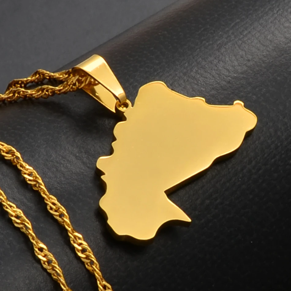 Anniyo Burkina Faso Map Pendant & Necklace African Countries Map Jewelry #023521