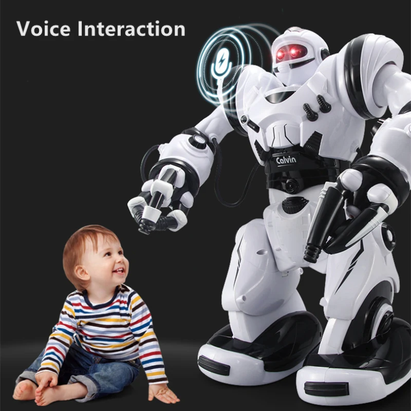 Intelligent Voice Interaction Programming RC Robot Battle Mode Calibration Fetching Sing And Dance With LED Lights Electric Toy