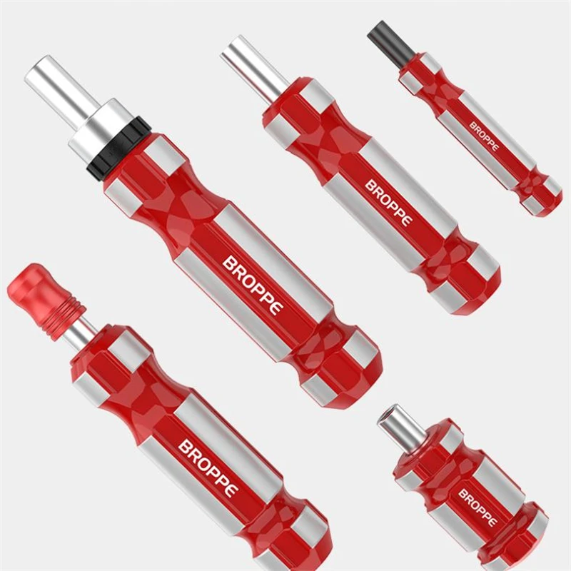BROPPE Obeng Gagang Gagang Obeng Tangan Berkekuatan Tinggi 1/4 Inci 4Mm Alat Perbaikan Rumah Tangga DIY
