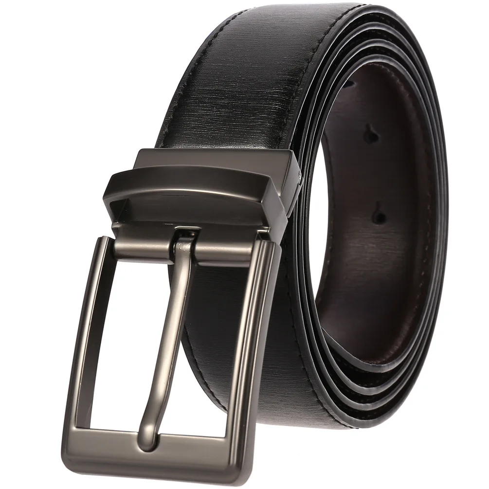 Personalized Mens Gold Pin Buckle Leather Belt Custom Engraved Split Leather Belt Waistband Perforated Lettering Logo Belts Gift