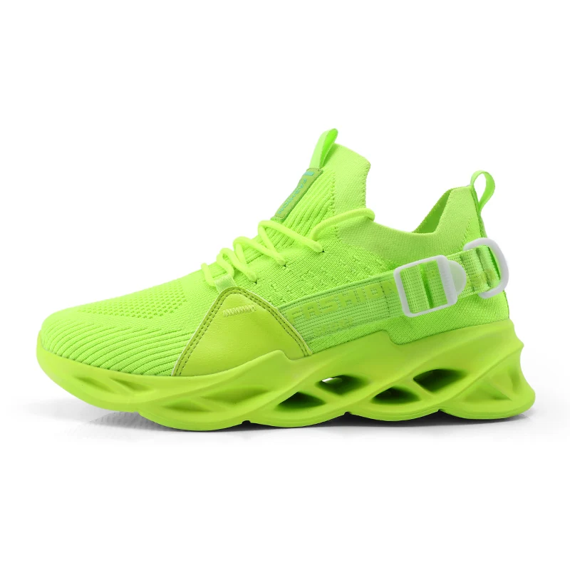 Fluorescent Green Casual Shoes Men Fashion Mesh Light Breathable Sport Running Jogging Shoes Zapatos De Hombre Man Sneaker