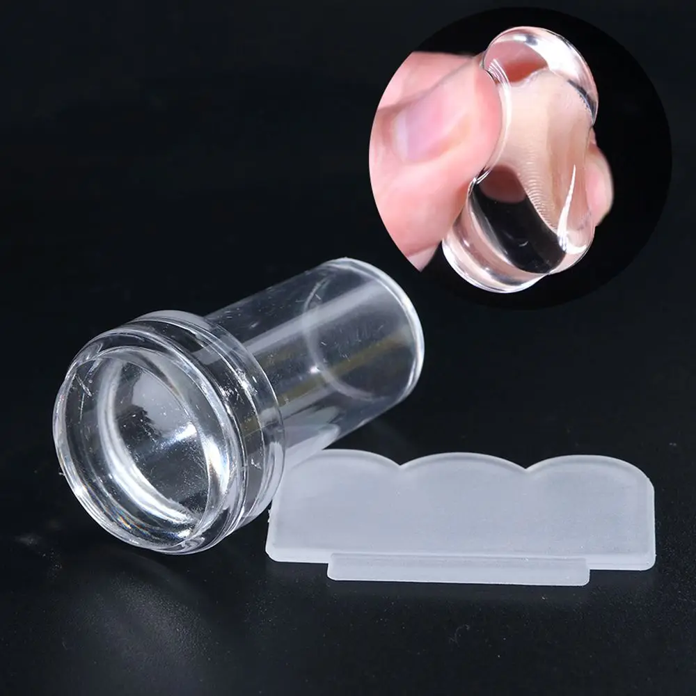 Nuovo set di raschietti per timbri per unghie trasparenti in gelatina di design per unghie fai-da-te in silicone