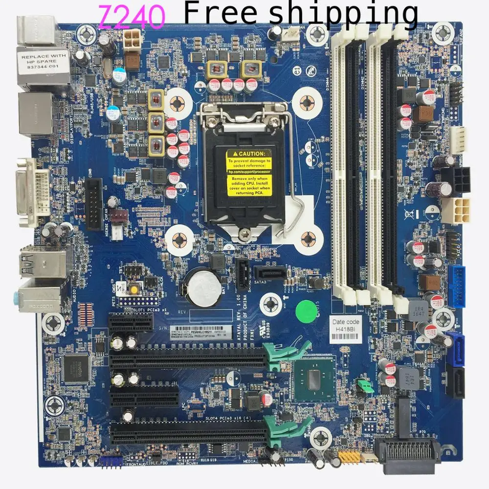 

837344-001 For HP Z240 Tower Desktop Motherboard 795000-001 837344-601 908397-601 DDR4 Mainboard 100%tested fully work