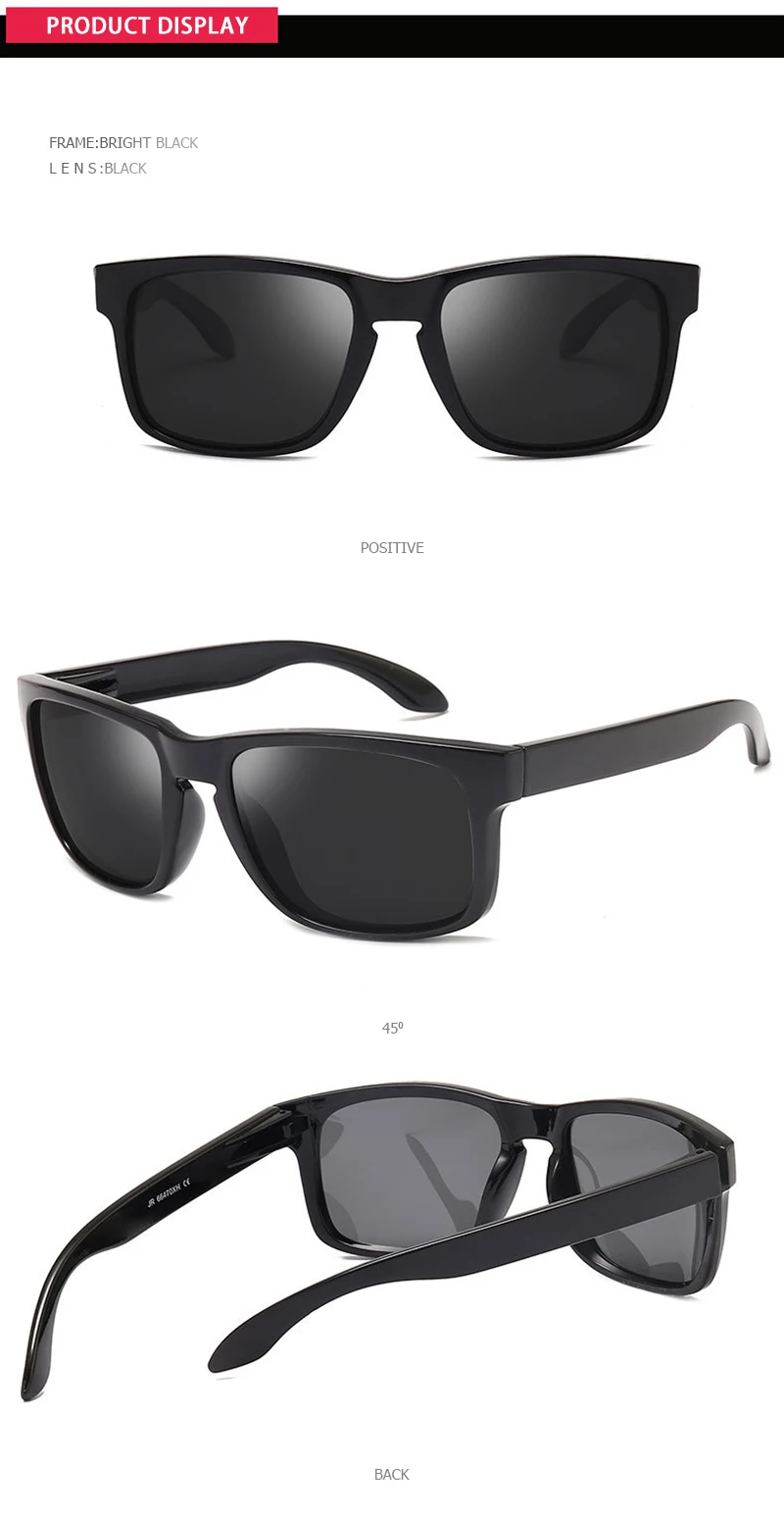 Klassische Schwarze Quadratische Polarisierte Sonnenbrille Männer Frauen Mode Sport Sonnenbrille Männlich Stilvolle Outdoor Fahren Angeln Shades – Detail 8