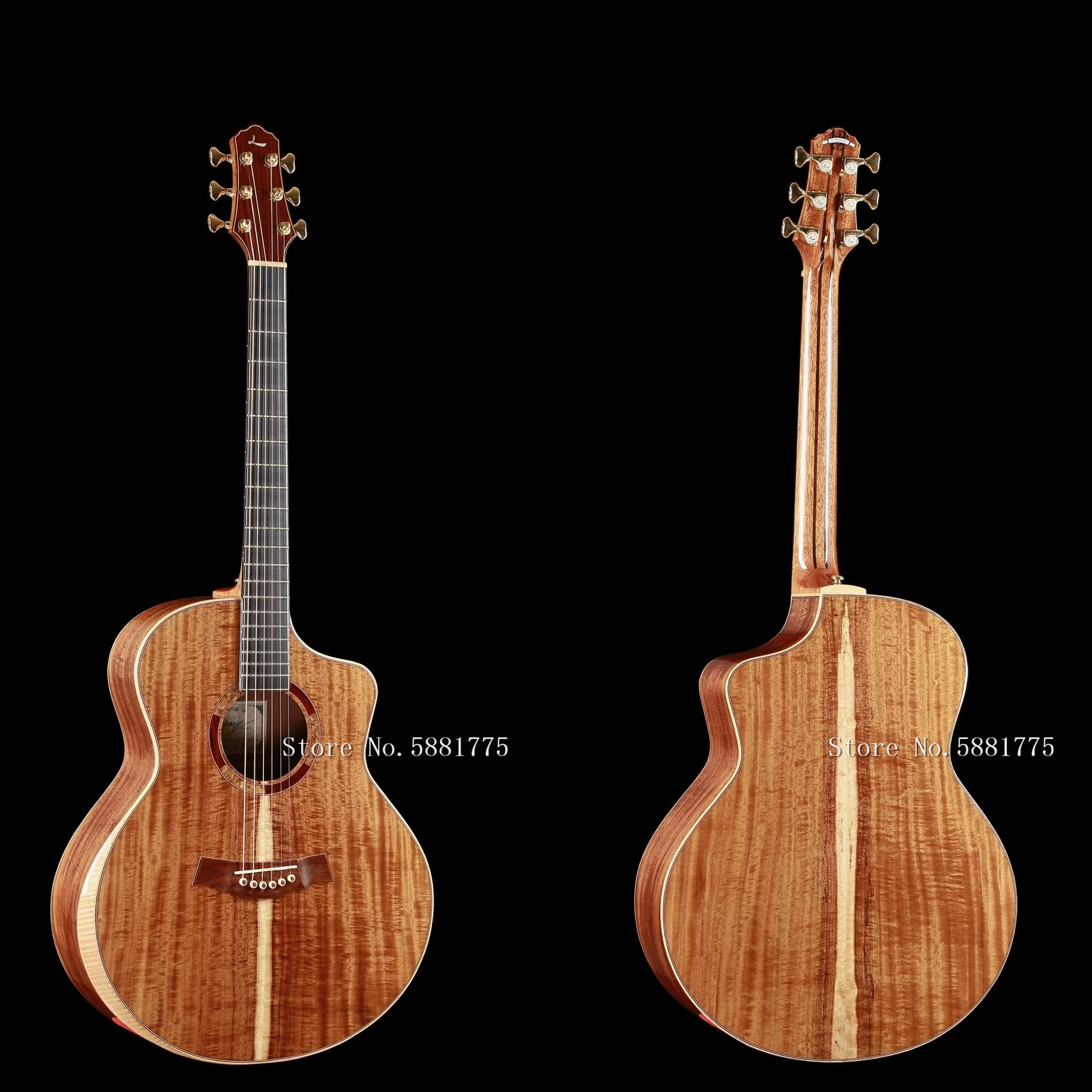 Le Chant LY-JC55A 41-inch acoustic guitar, all solid KOA guitar, high-quality cutaway ebony fretboard acoustic guitar,guitarra