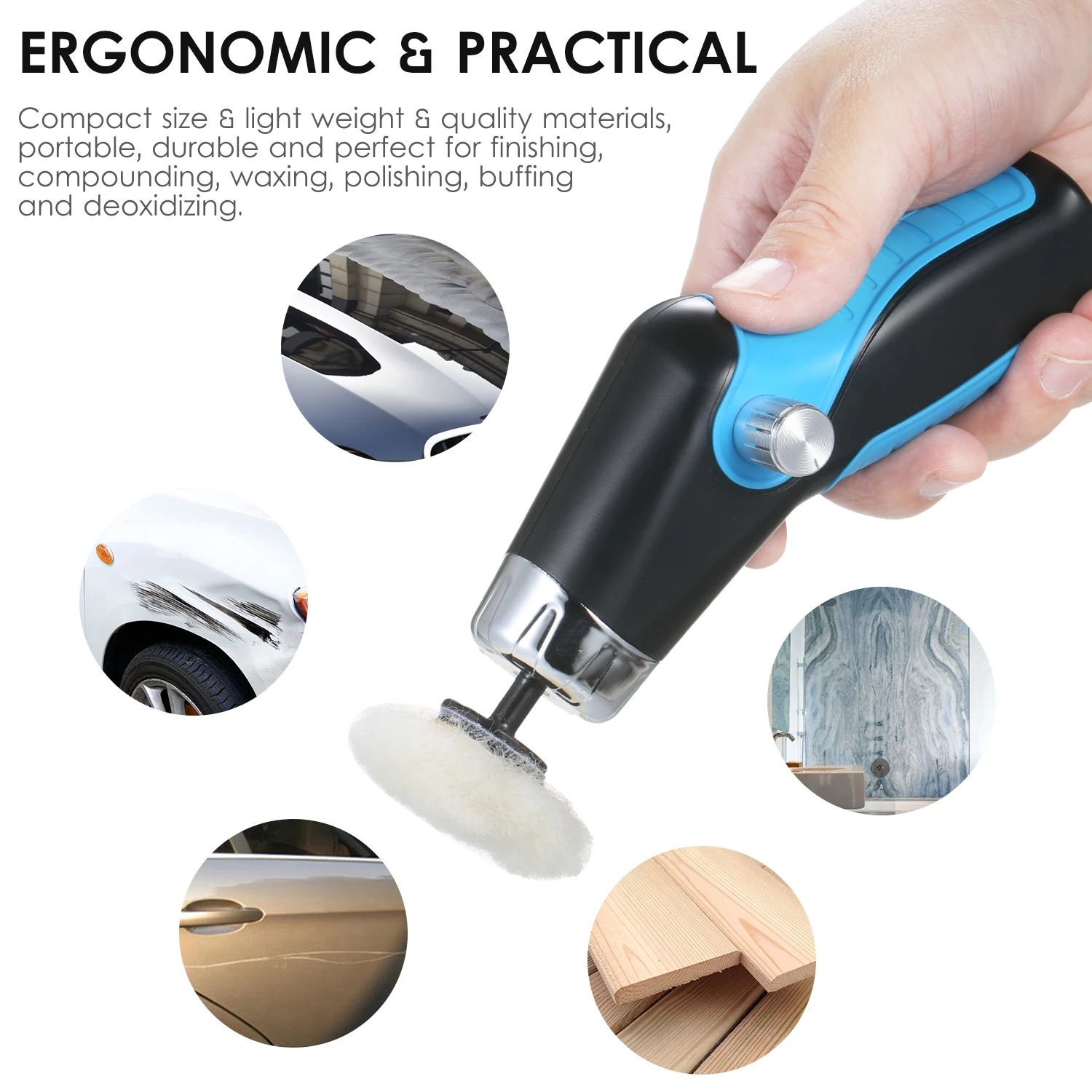 Mini Polishing Machine USB Charging 8500RPM Variable Speed Car Polisher Electric Polisher Cleaning Polishing Waxing Machine