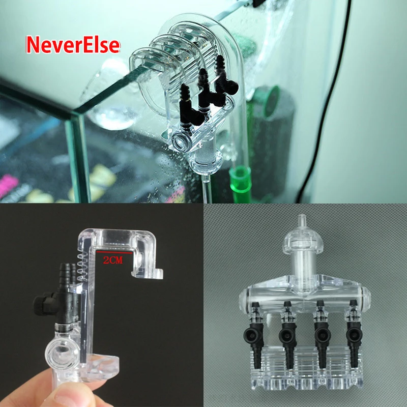 Aquarium Air Pump Splitter 2/3/4/5 Way Fish Tank Air Control Valve Transparent Diverter Non-return Check Valve Hose Pipes Hanger