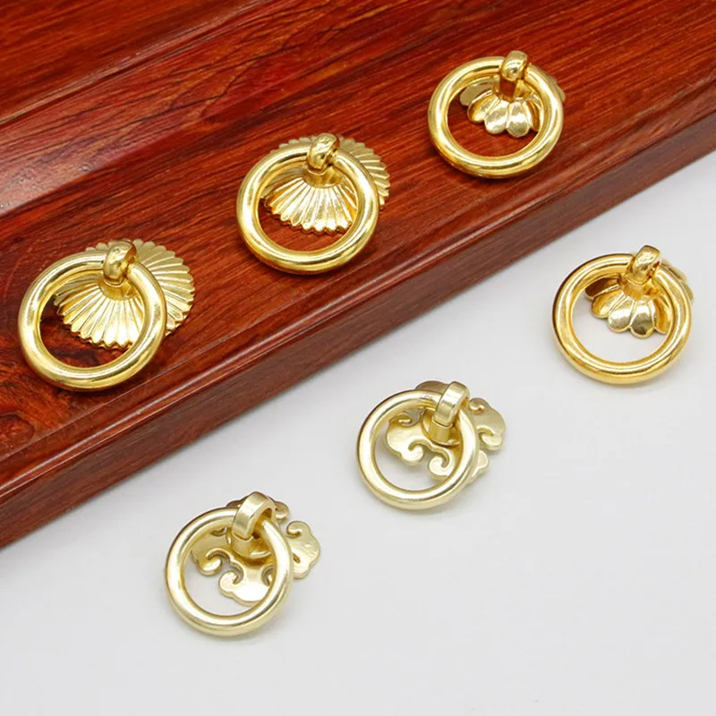 Vintage Ring Handle European Antique Gold Cabinet Door Knocker Wardrobe  Drawer Jewelry box Small Knobs and Pulls - AliExpress 13