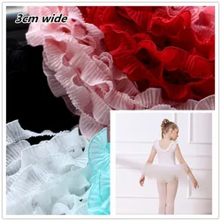 Exquisite Organ Pleated Ruffled Chiffon Lace DIY Costume Skirt Hat Tutu Dress Leader Mouth Trim Home Textile Accessories Renda