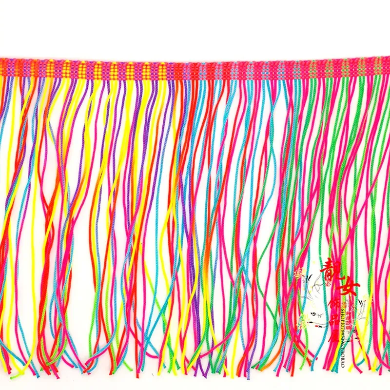 3 Yard Latin Fringe Tassel Assorted Colored Nylon Latin Dress Trimming Dance Dress Macrame Lace Fluro Color Single Line
