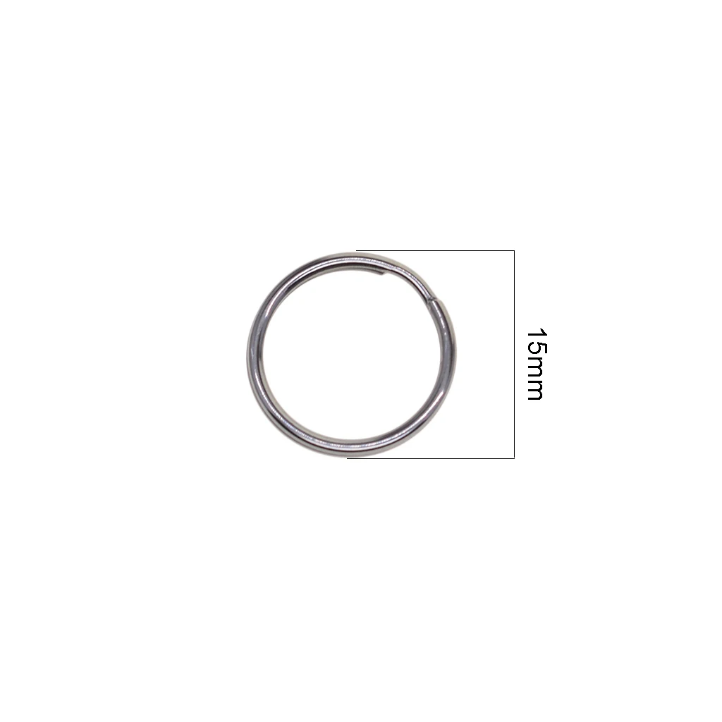 lot of 100 mini small 0.6 inch 15mm 304 Stainless steel round Circle Split Key Ringskeyrings keyring keychains DIY fishing