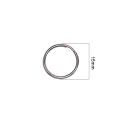 lot of 100 mini small  0.6 inch 15mm 304 Stainless steel round Circle Split Key Ringskeyrings   keyring keychains DIY fishing