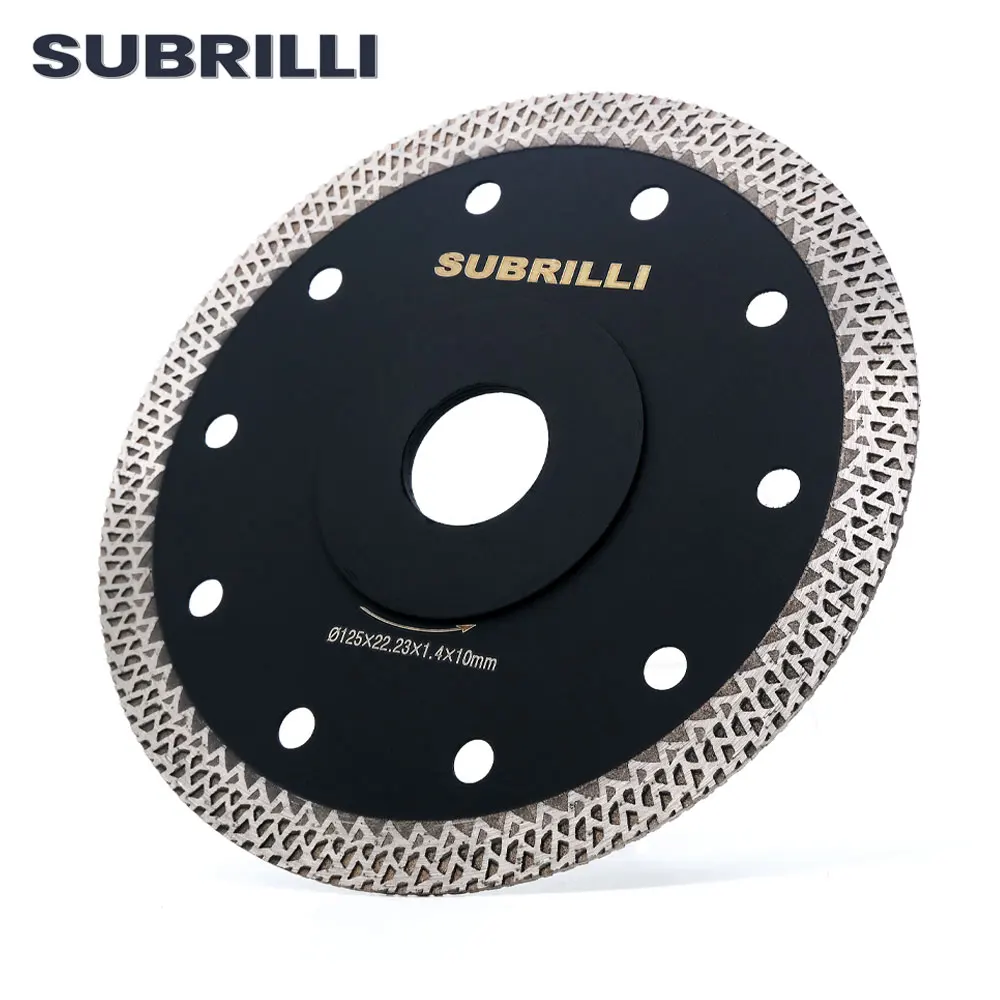 SUBRILLI 4" 4.5" 5" Diamond Cutting Disc Turbo Saw Blade Wheel Rim Cutter For Tile Marble Granite Stone Mesh Type 105/115/125mm