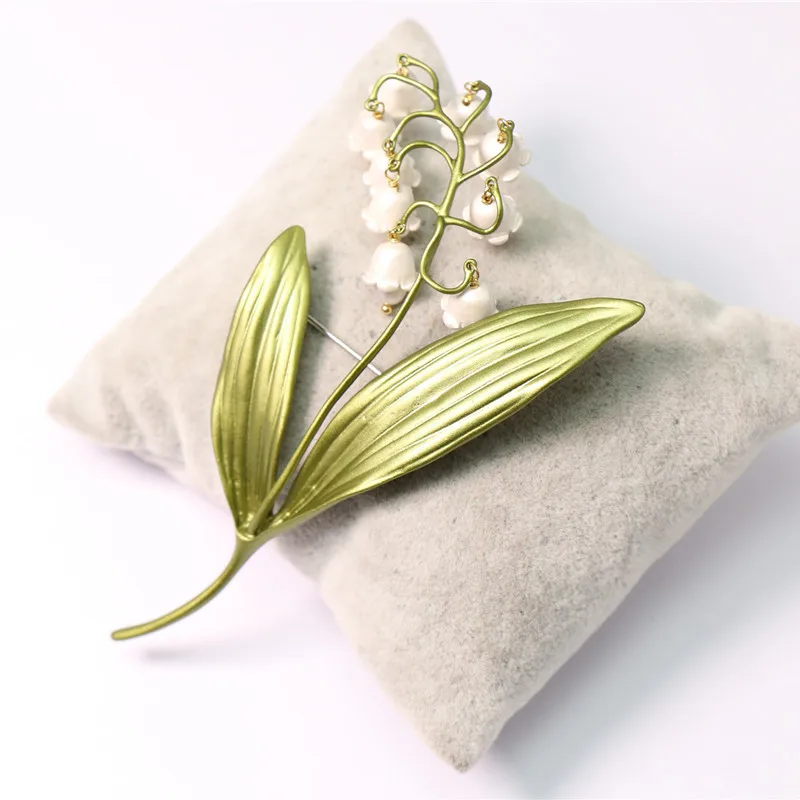 Luxury Brand Design Lily Of The Valley Flower Corsage Brooch Pin Woman Wedding Bridesmaid Accessories Brooches Jewelry