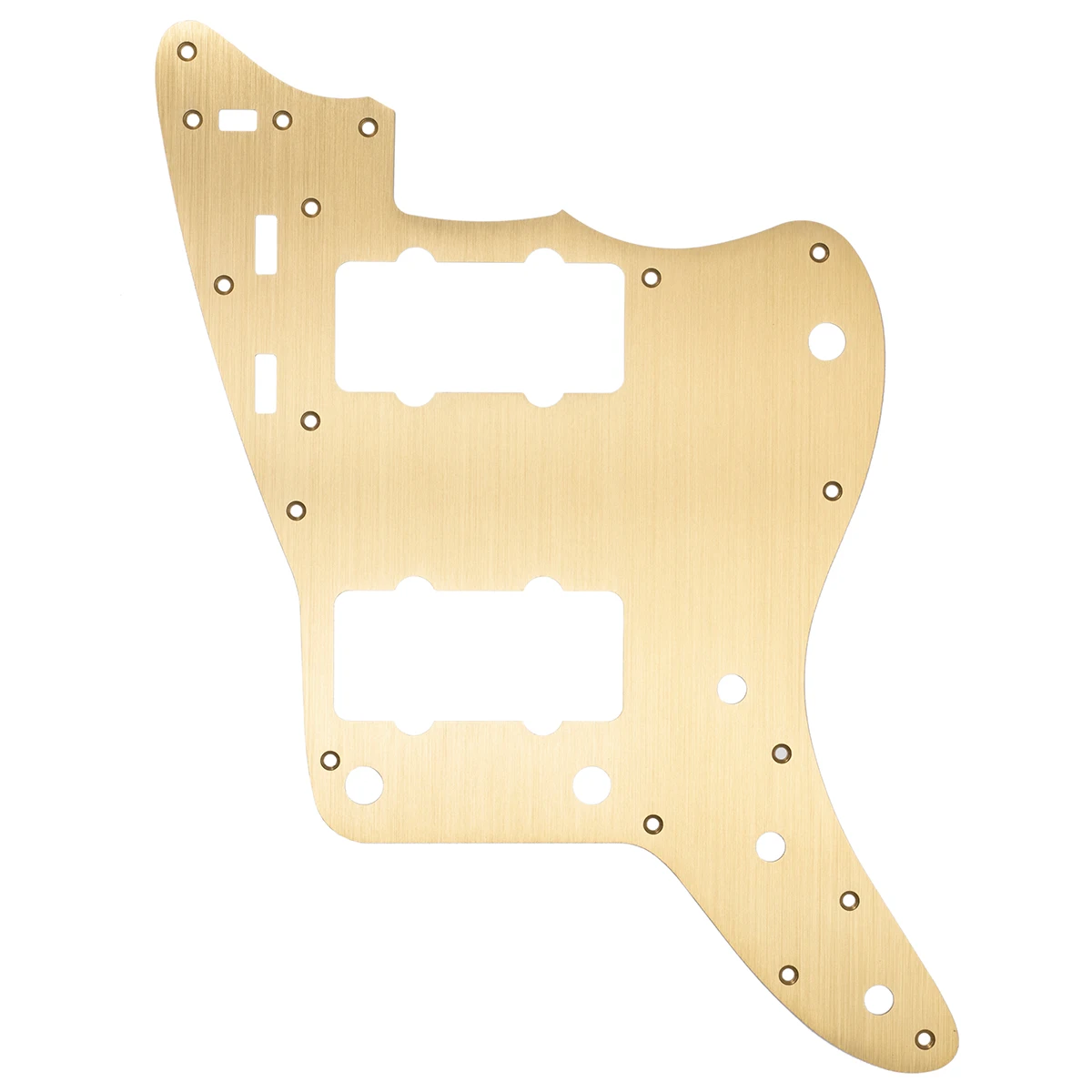 Musiclily Pro 13-Hole Aluminum Vintage 60s Jazzmaster Pickguard for Fender American Vintage Reissue Jazzmaster, Gold Anodized