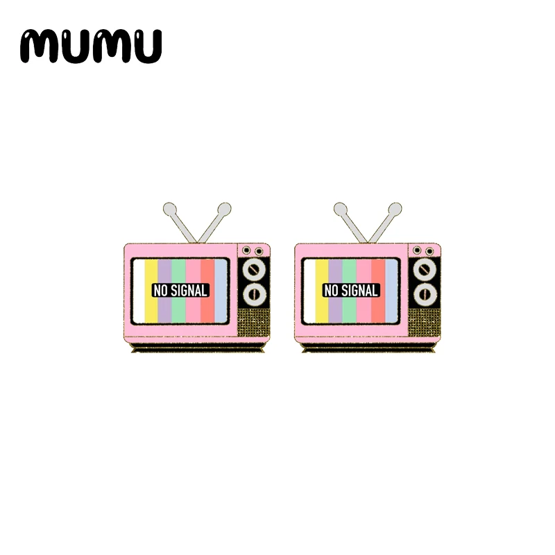 2021 New Old school TV Screen Stud Earring No Signal Epoxy Jewelry Resin Acrylic Earrings Handmade Gifts Girl