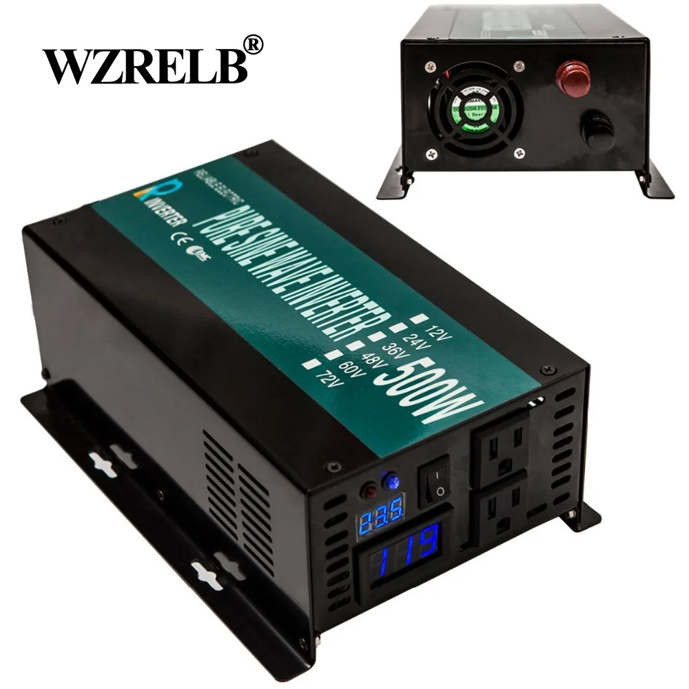 Off Grid Pure Sine Wave Power Inverter 24V 220V 500W 12V/48V DC to 120/230/240V AC Solar Generator Inverter Battery Transformers