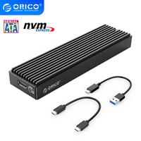 ORICO M.2 NVME Enclosure,M2 SATA NGFF USB Case,Gen2 10Gbps PCIe SSD Case, 5Gbps SSD box Tool Free For 2230/2242/2260/2280 m2 SSD