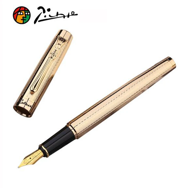 

Picasso 933 Business Pimio Avignon Fountain Pen Golden Luxury Iridium Fine Nib Gift Box Optional Fit Office & School Writing