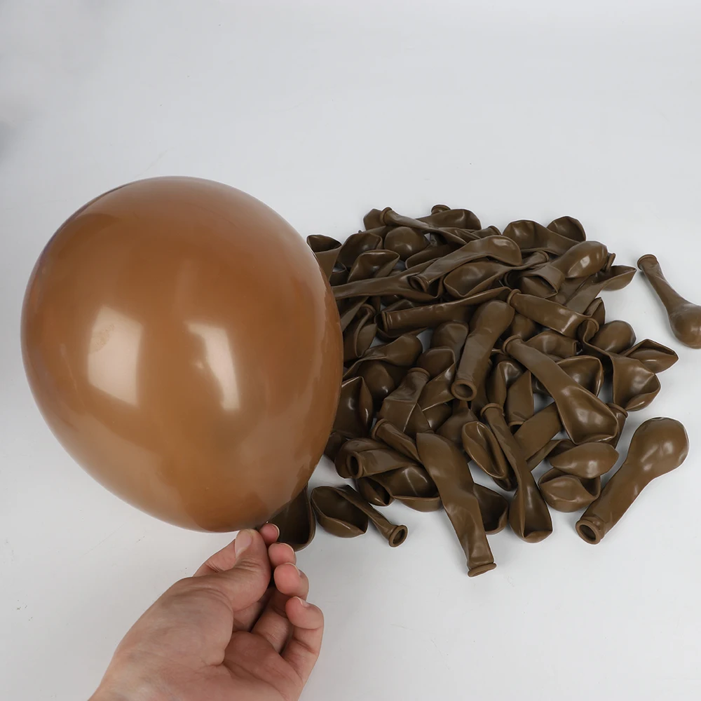 18/12/10/5 Zoll Ballons Retro Grün Kaffeebraun Hautfarbe Latexballon Babyparty-Ballons für Partydekoration Luft-Helium-Globos – Detail 5