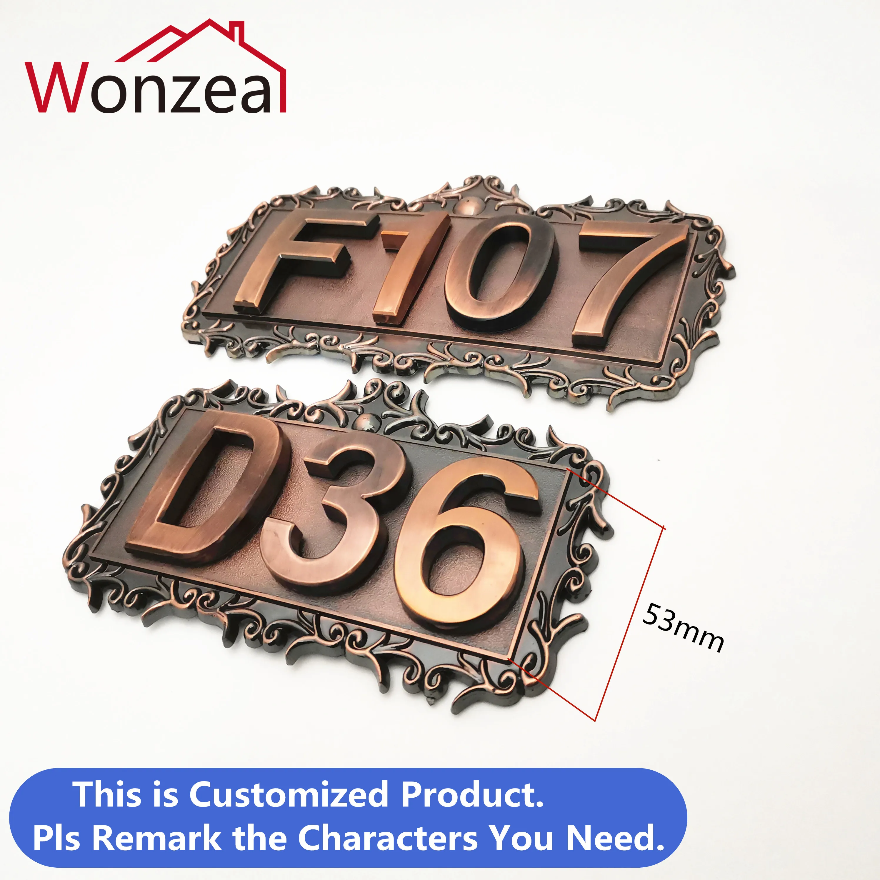 Customized Door Plates For Home Gates Hotel Room Personalized 2/3/4 Digits House Number Door Number Sign ABS Plastic