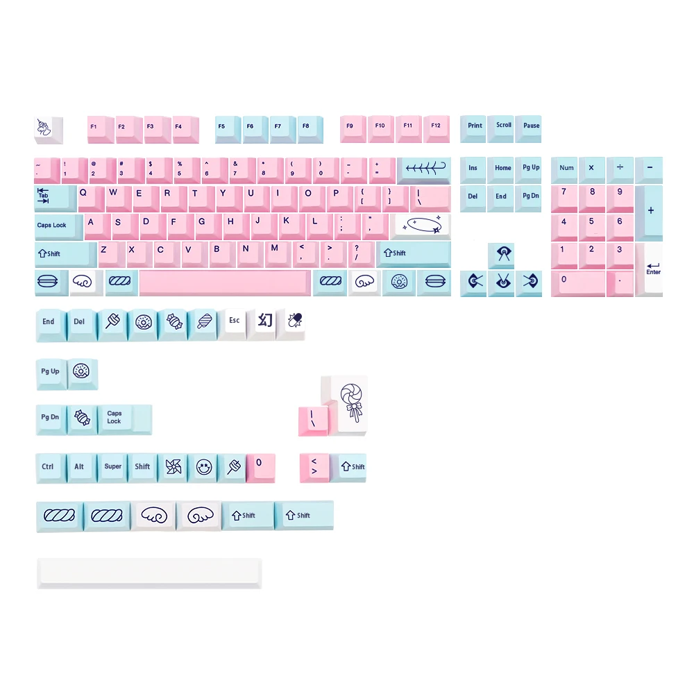 

GMK-KEY Acid House Keycap Cherry Profile For MX Switch GK61 64 108 6.25u/7u Space bar sweet girl Dye Sublimation anime Japan Key