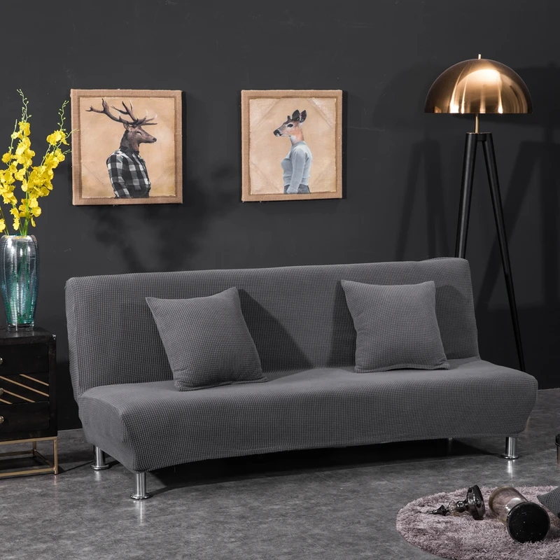 Elastic Armless Futon Sofa Bed Cover Magic Folding Couch Covers for Living Room Without Armrest Large Slipcover Protector Thick