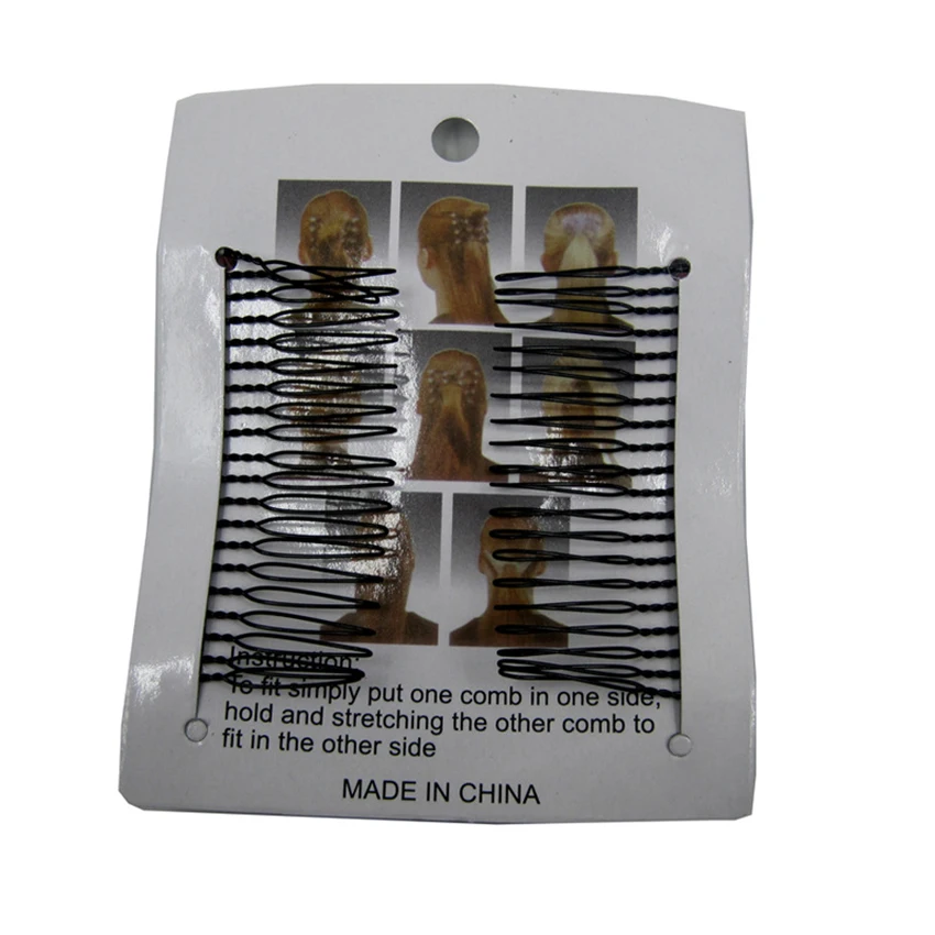 مشط شعر معدني للسيدات والفتيات، مشبك أمشاط تصفيف الشعر، مشابك أمشاط مطرزة سهلة التمدد، إكسسوار للشعر، 5 ألوان