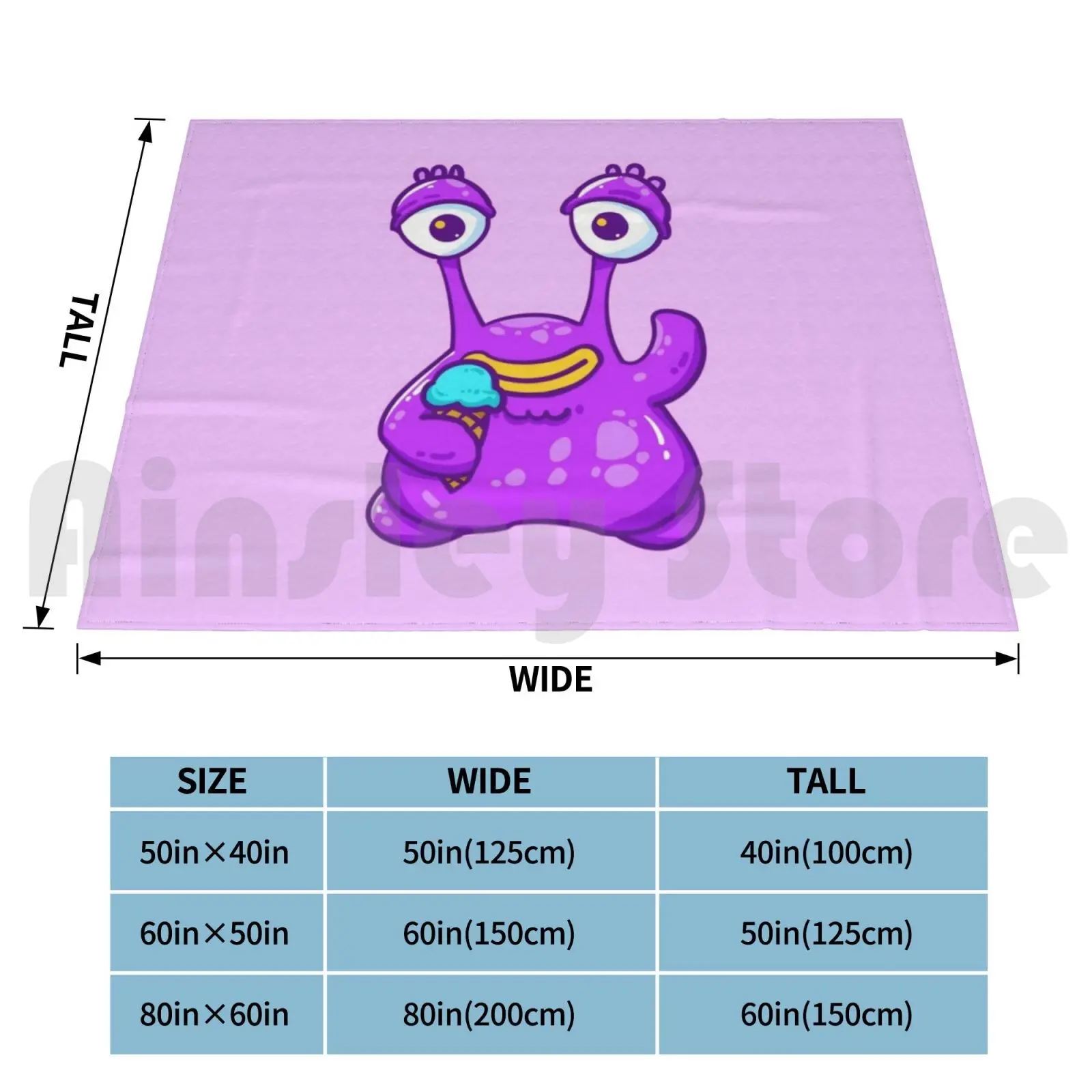 Purple Monster Funny Blanket Fashion Custom Funny Purple Monster Cute Green Love Meme Pink Fun Horror Anime