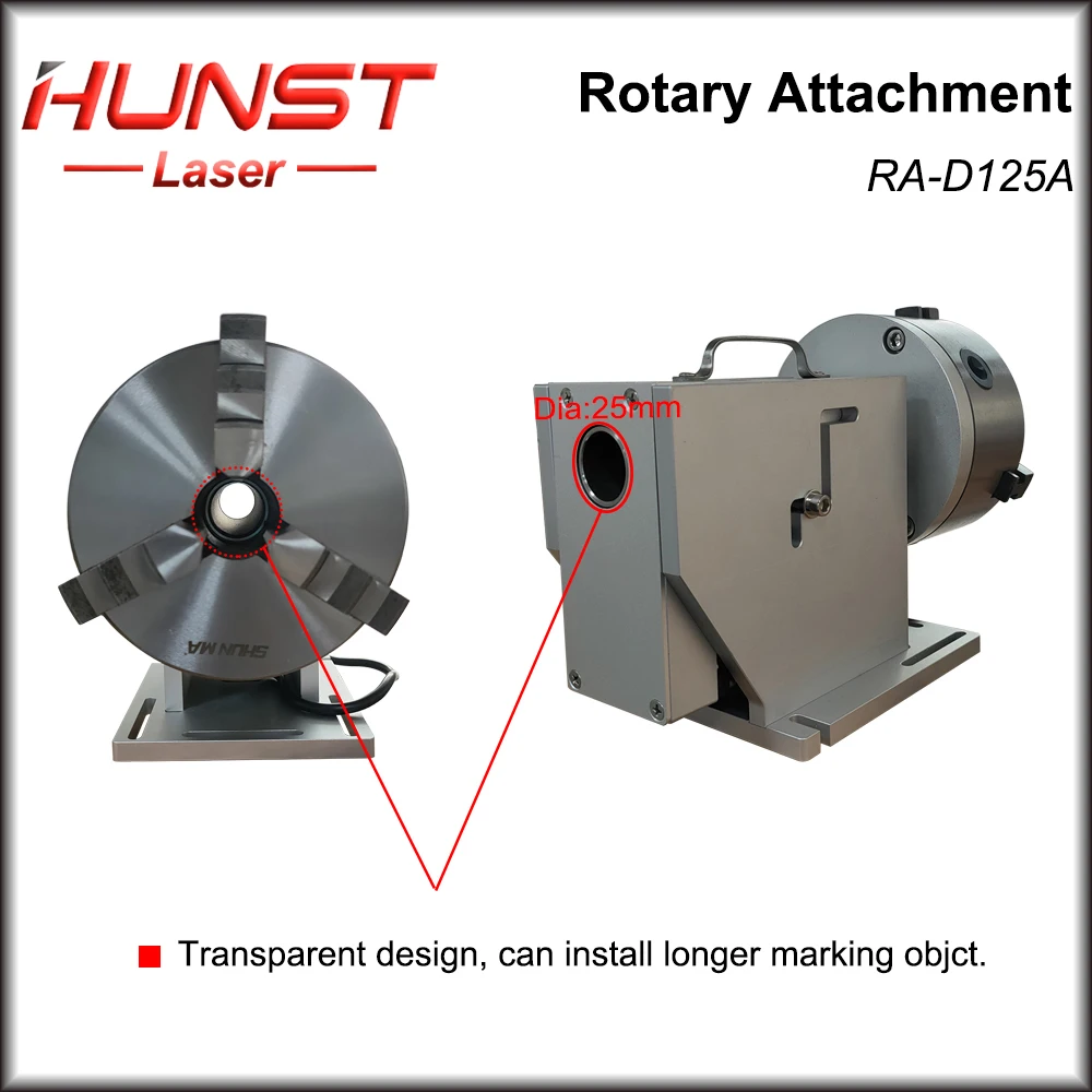 Hunst Rotary Worktable Chuck Diameter 125mm Rotary Attachment with Driver DM5042  for CO2 UV Fiber Laser Marking Machine